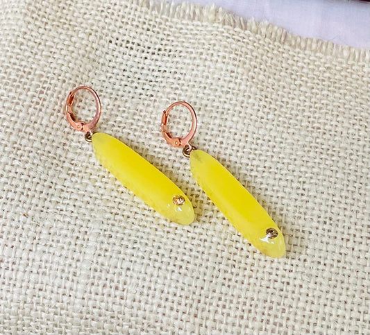 Oval Drip Earrings with Rhinestone